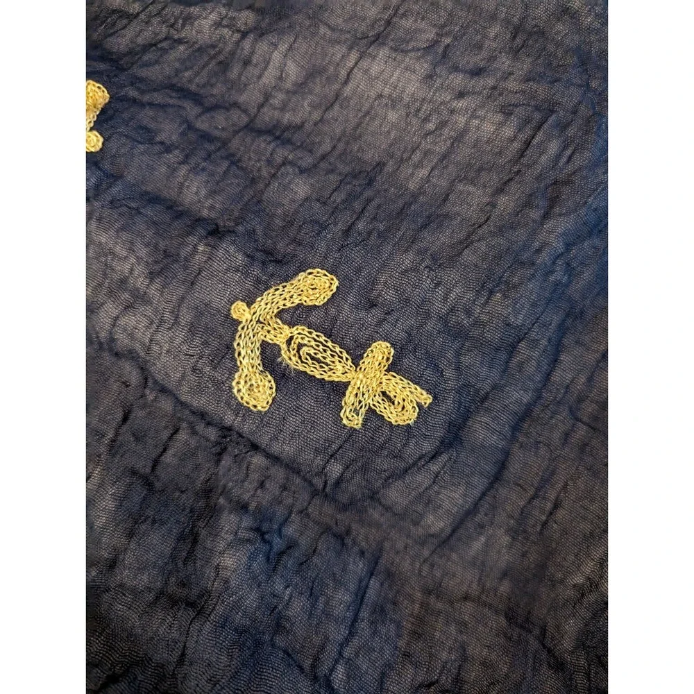 Emporio Enzo nautical oblong scarf knit anchor ships wheel womens neck scarf NWT